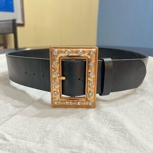 ZARA BLACK SPARKLY GOLD BUCKLE BELT